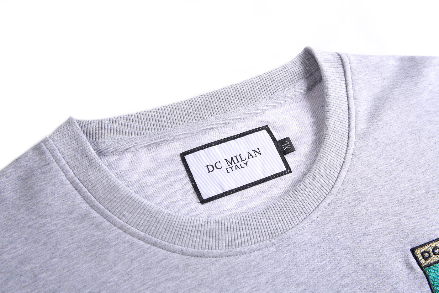 Embroidery Light Grey Cotton Sweatshirt With Small Logo