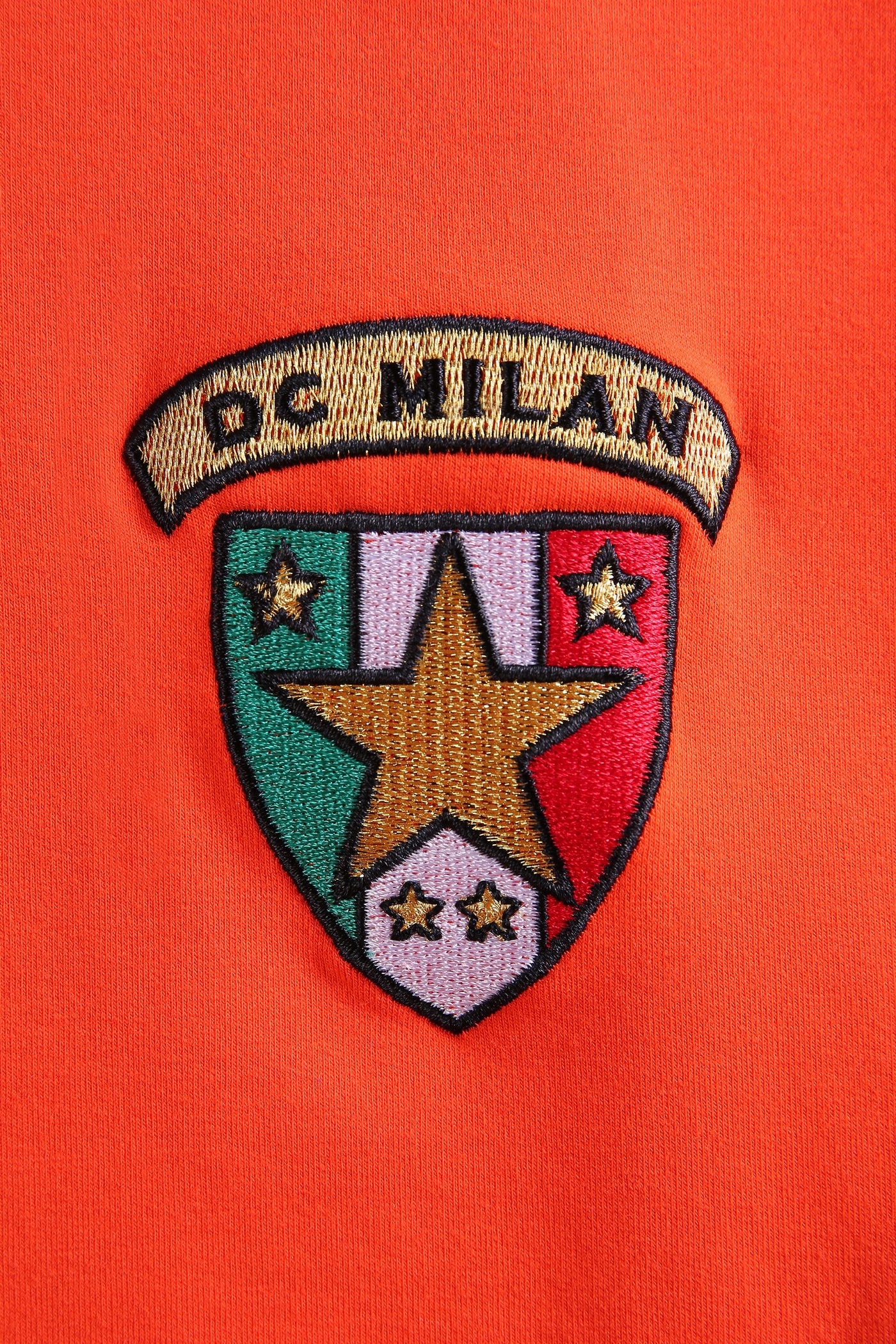 Embroidery Orange Cotton Sweatshirt With Small Logo