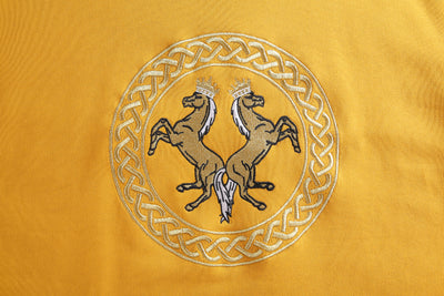Embroidery Yellow Cotton Sweatshirt With Big Logo