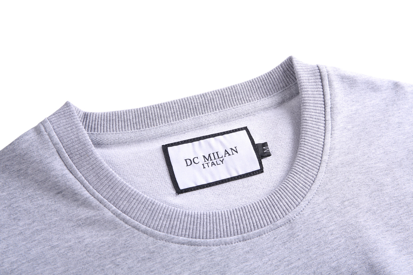 Embroidery Light Grey Cotton Sweatshirt With Big Logo