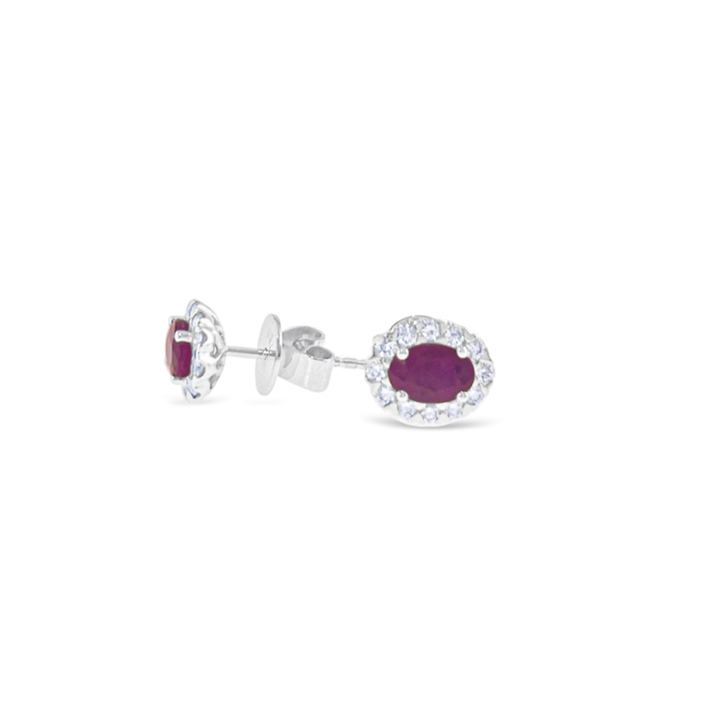 Lucchi 18k White Gold with Ruby and Diamonds - Earring Style 23