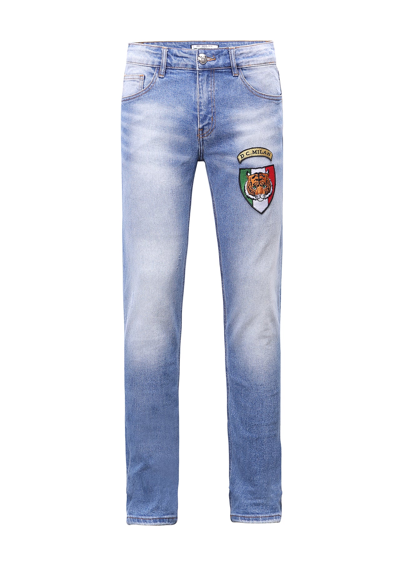 Light Blue Slim-Fit Jeans With 1 Logo
