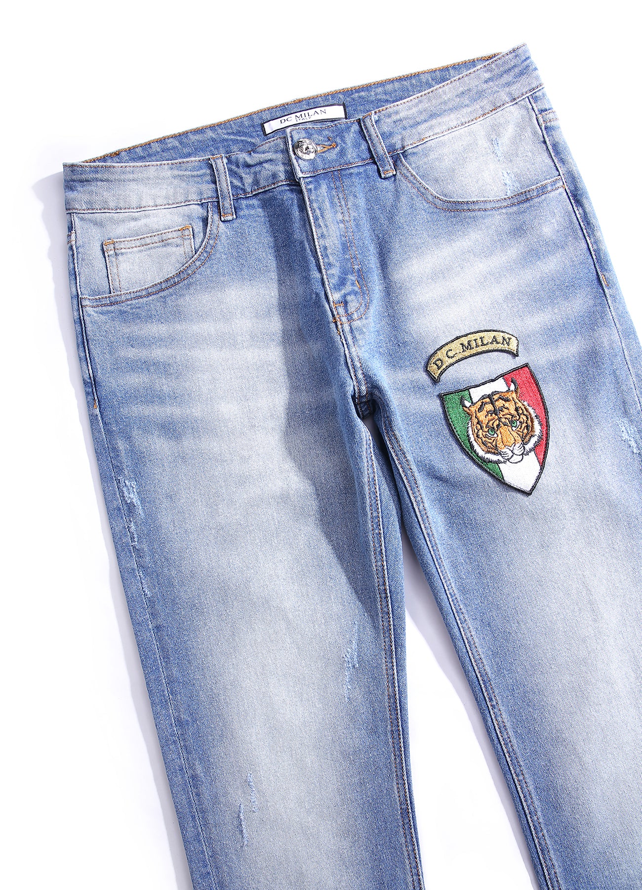 Light Blue Slim-Fit Jeans With 1 Logo