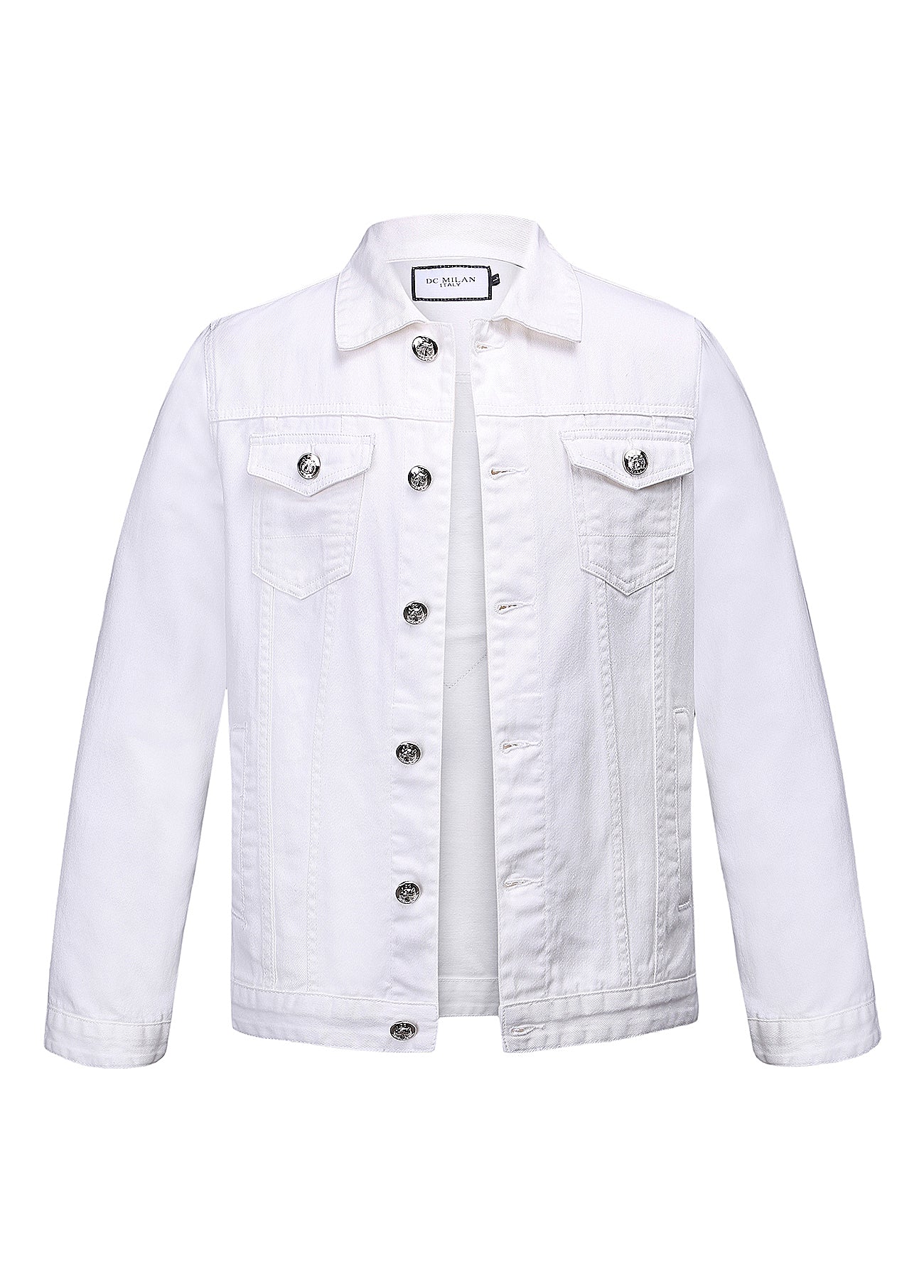 Embroidered White Denim Jacket Classic