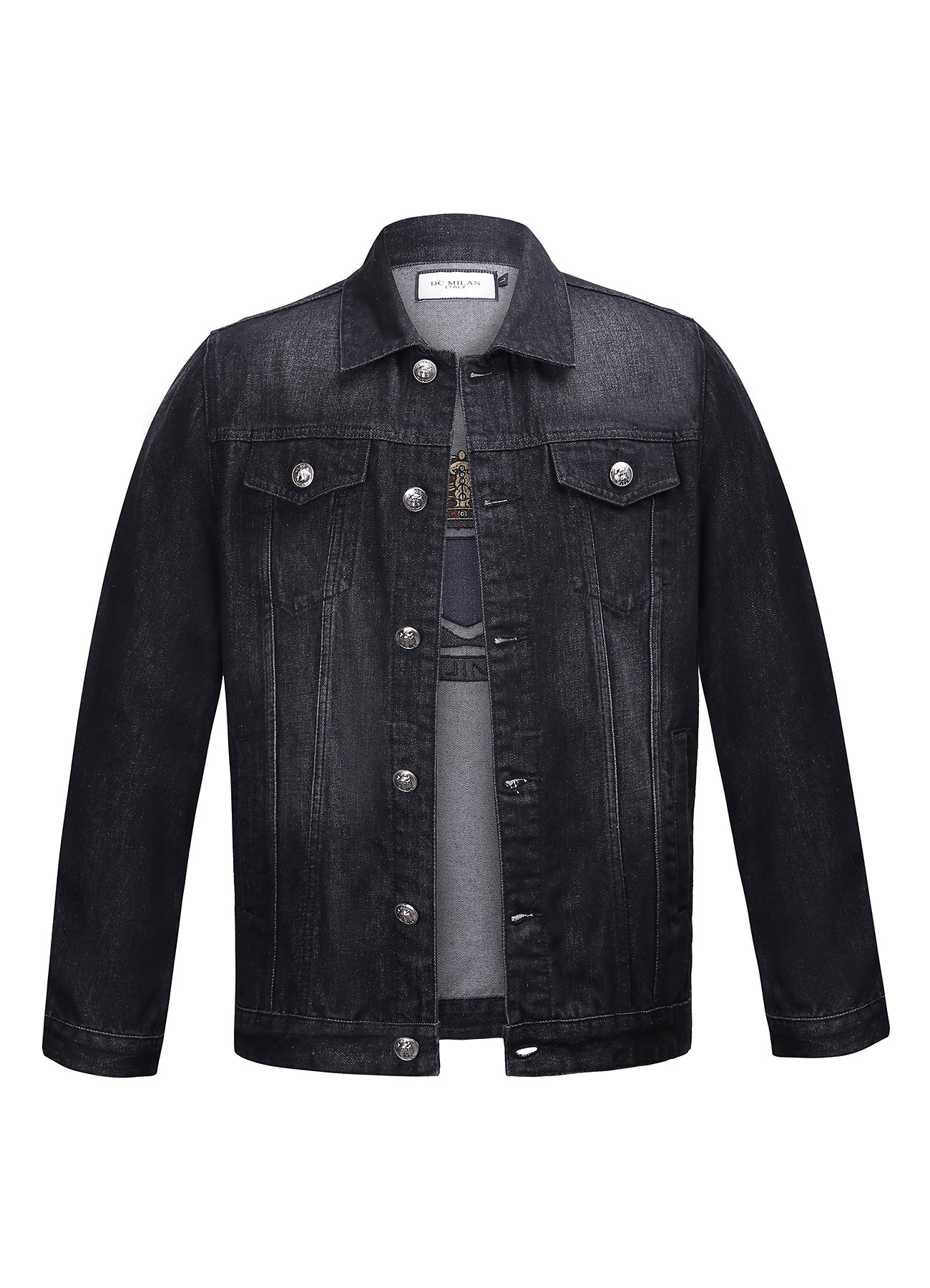 Embroidered Black Denim Jacket Classic