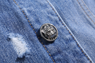 Embroidered Light Blue Denim Jacket