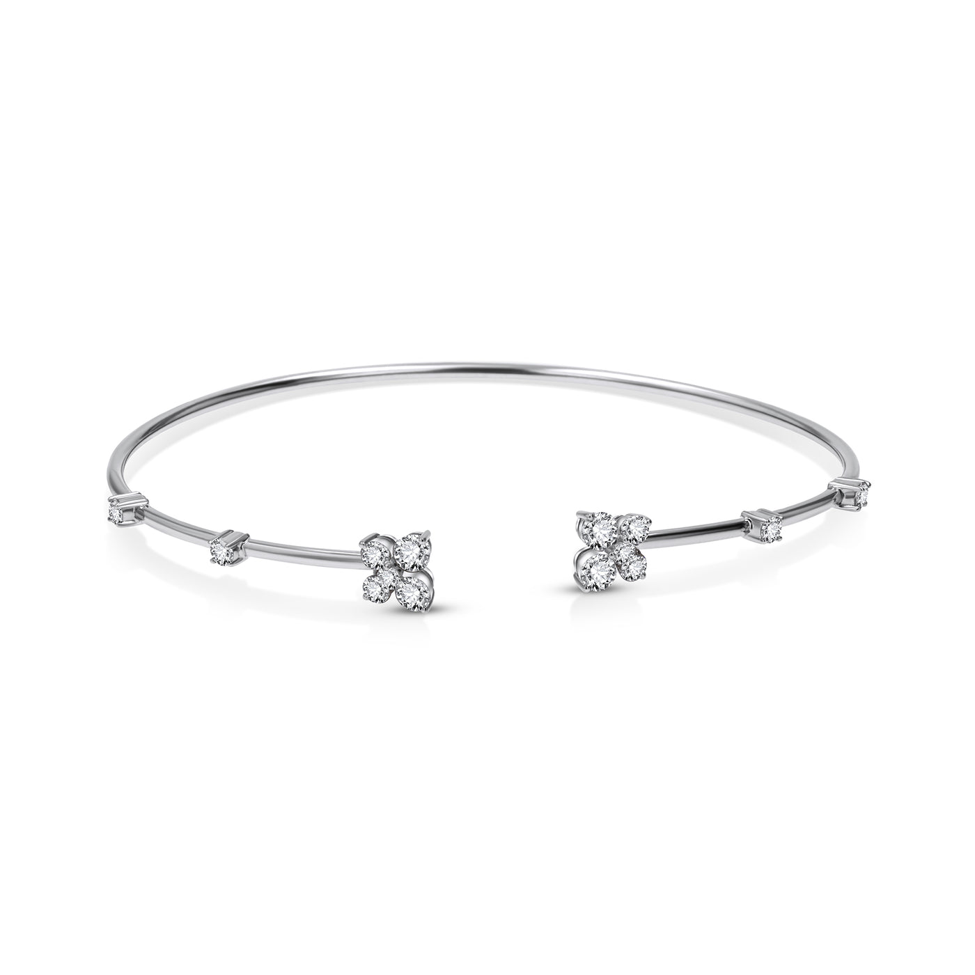 Lucchi 18k Solid White Gold with Diamonds - Bracelet Style 5