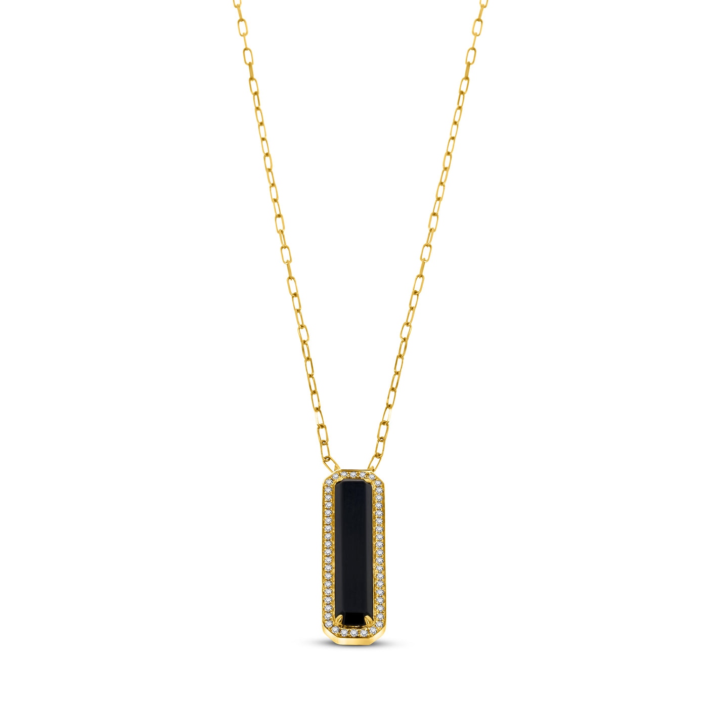 Lucchi 18k Yellow-Gold with Diamonds and Black Onyx - Necklace Style 8