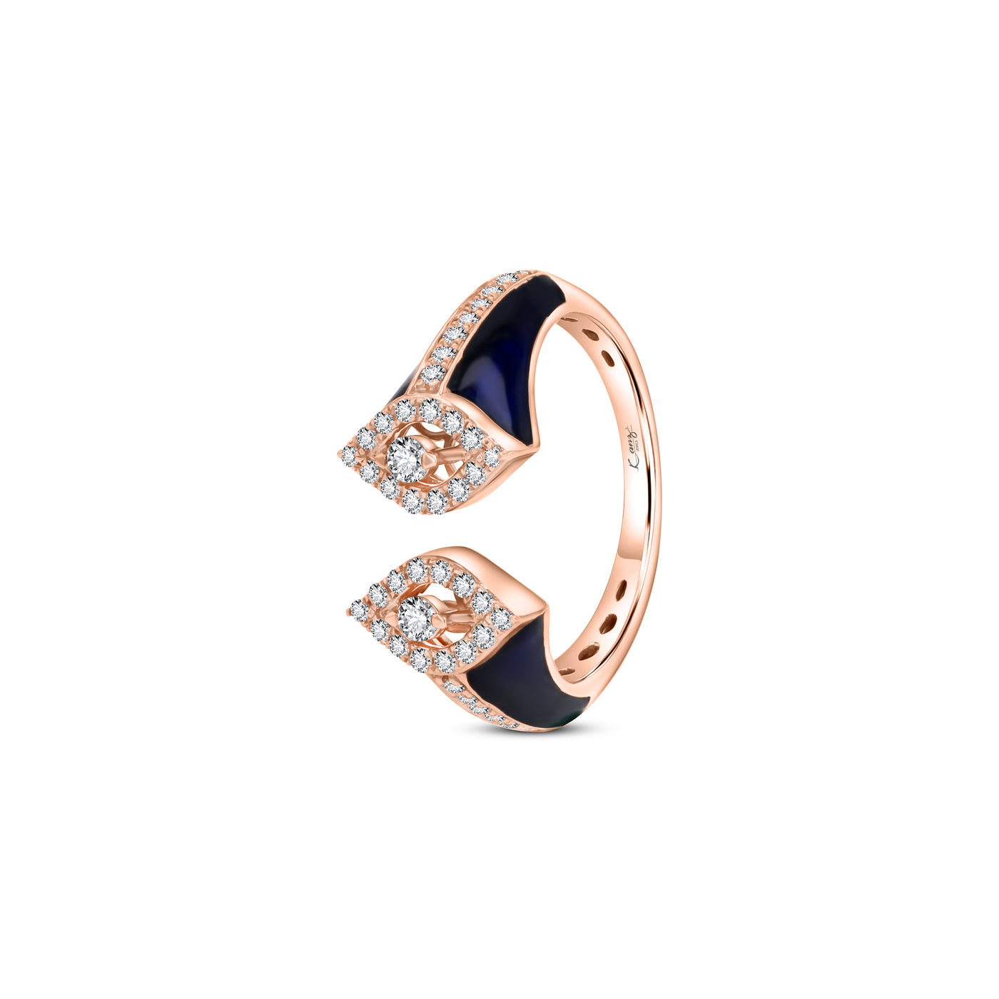 Lucchi 18k Black Gold with Diamonds - Ring Style 2