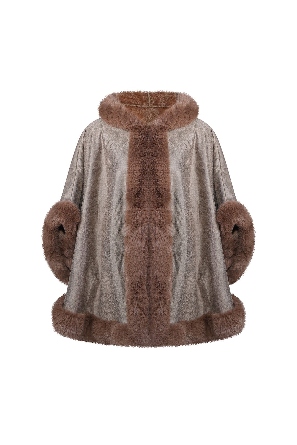 Women's Hooded Cape Exclusive Design - Brown