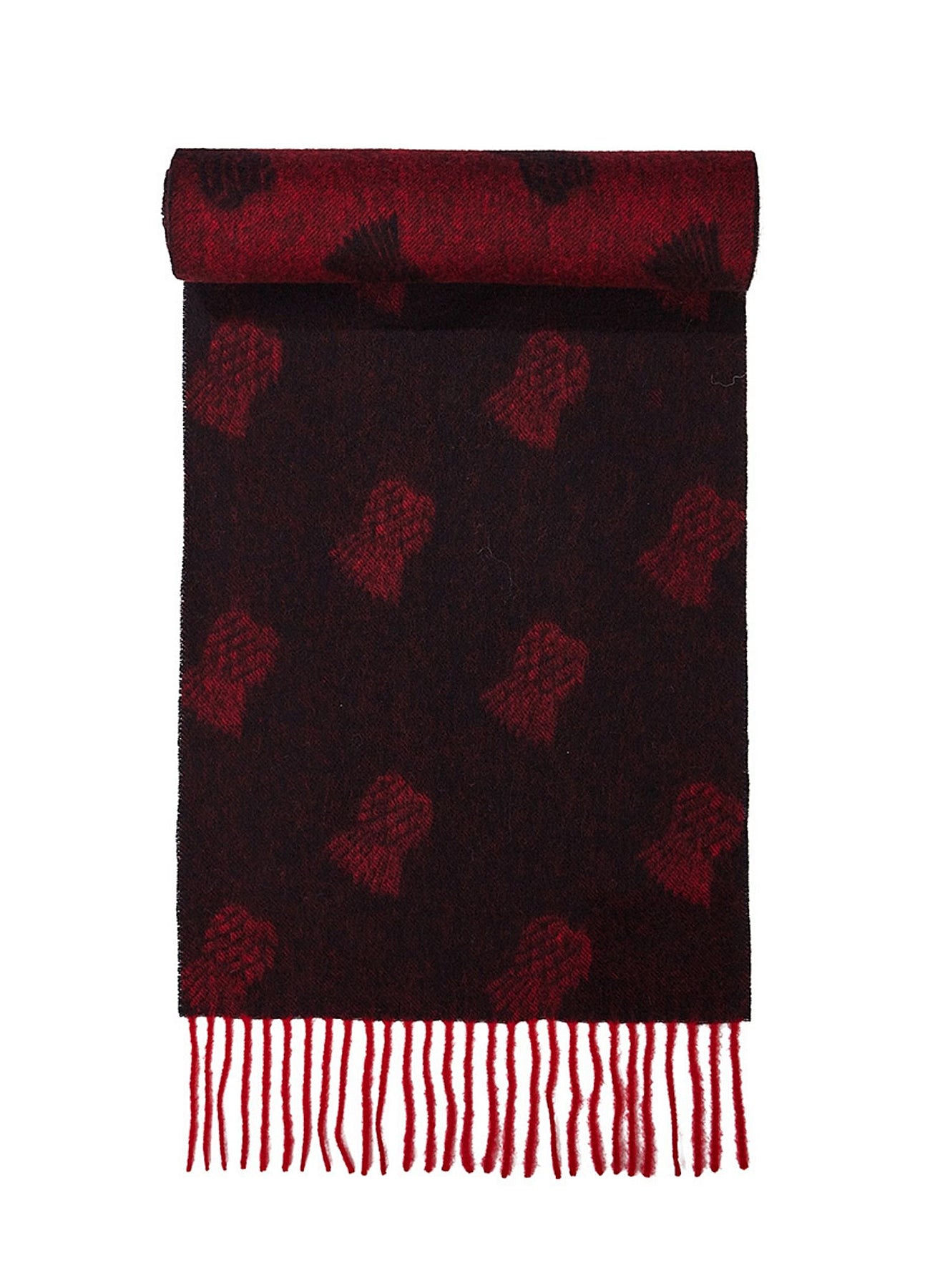 Small Thistle Red Stole 100% Pure Lambswool