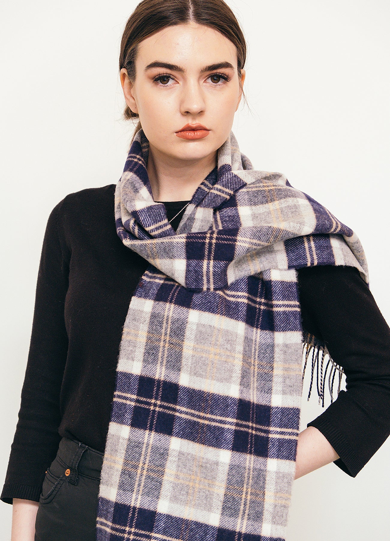 Bannockbane Silver Lambswool Scarf - Made in Scotland 100% Pure Lambswool