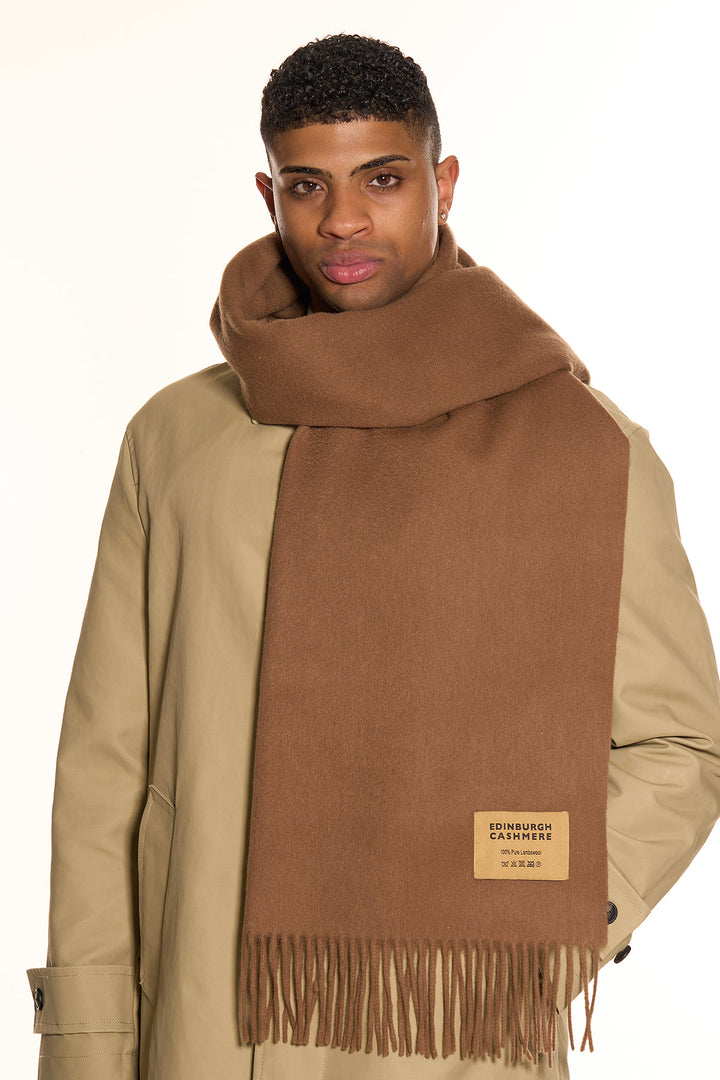 Scarves Luxury Oversized Plain Brown Designer | Edinburgh Cashmere