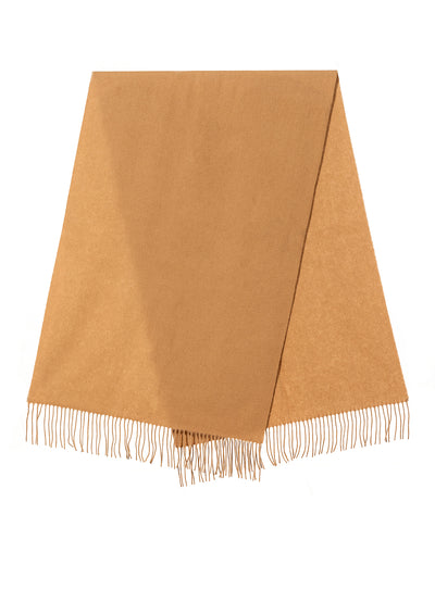 Plain Scarf Camel Oversized Wrap 100% Pure Lambswool