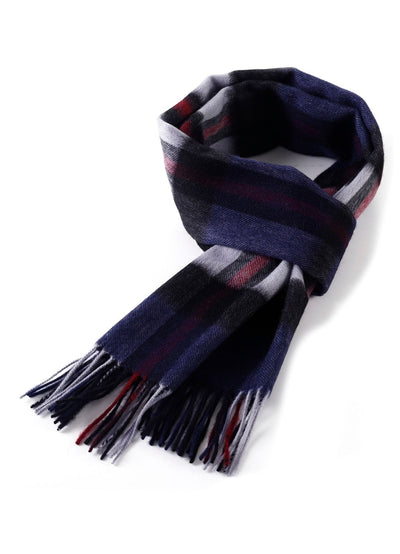 100% Pure Cashmere Scarf Scottish Design Navy