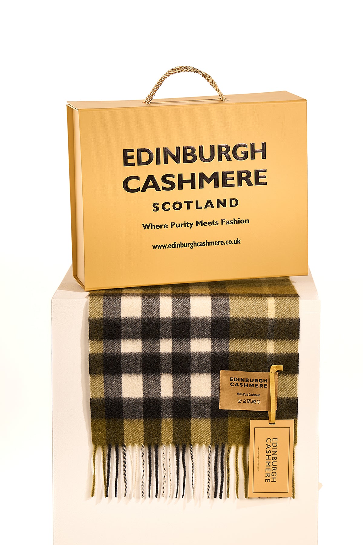 DC Check Cashmere Scarf Green - Big Size