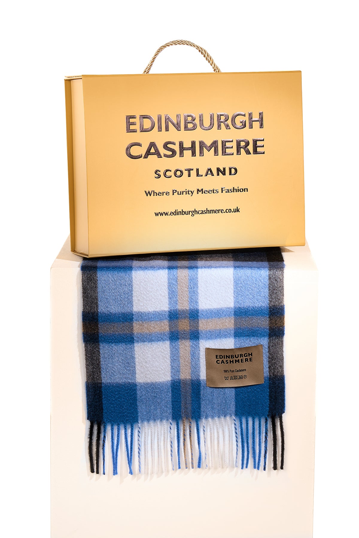 DC Scott Cashmere Scarf Blue/Black - Big Size
