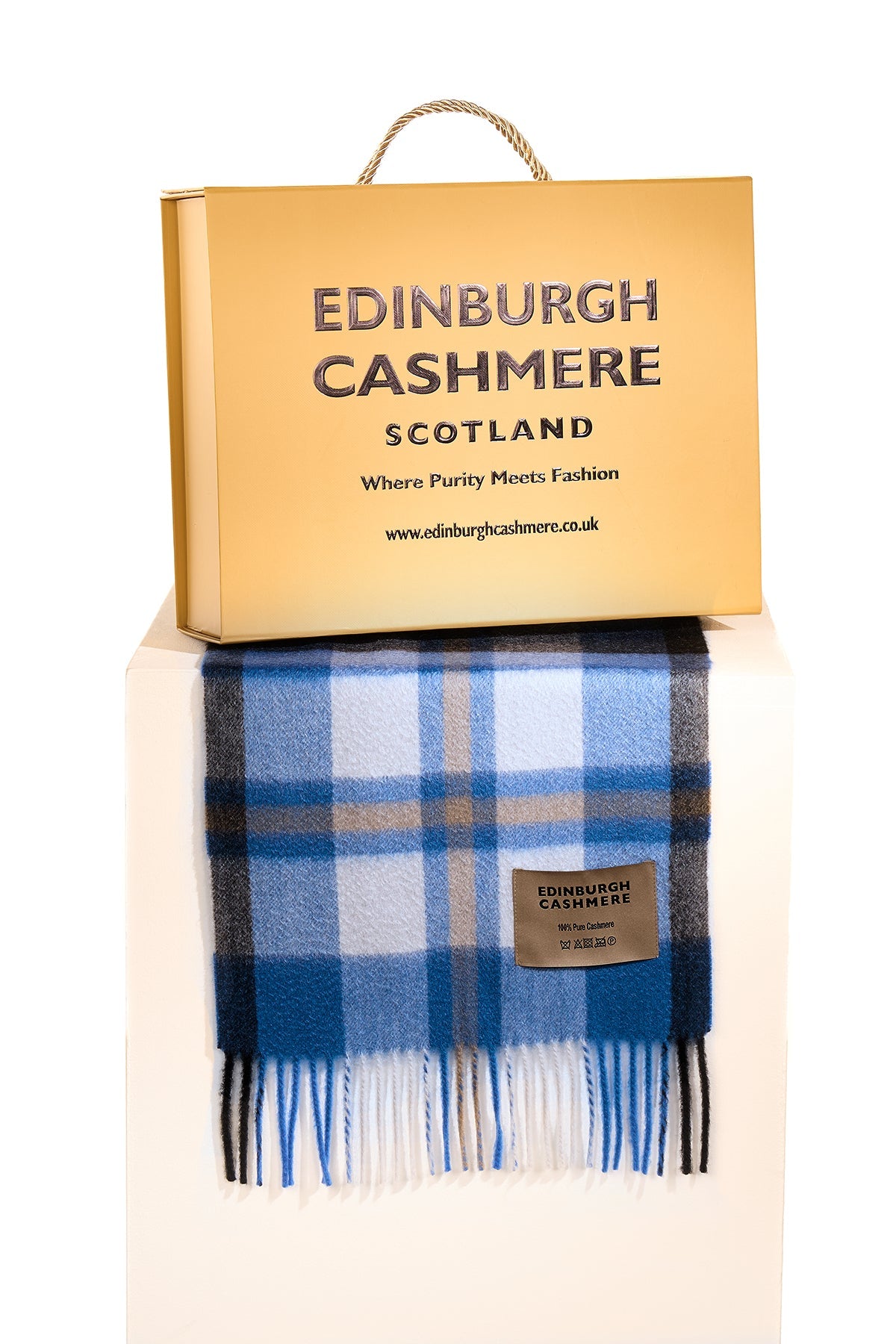 DC Scott Cashmere Scarf Blue/Black - Small Size