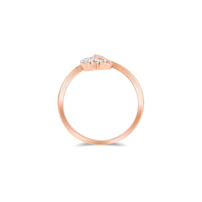 Lucchi 18k White and Rose Gold with Diamond - Ring Style 31 (Size 14)