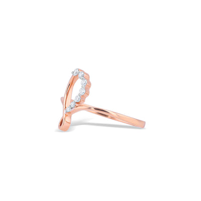 Lucchi 18k White and Rose Gold with Diamond - Ring Style 31 (Size 14)