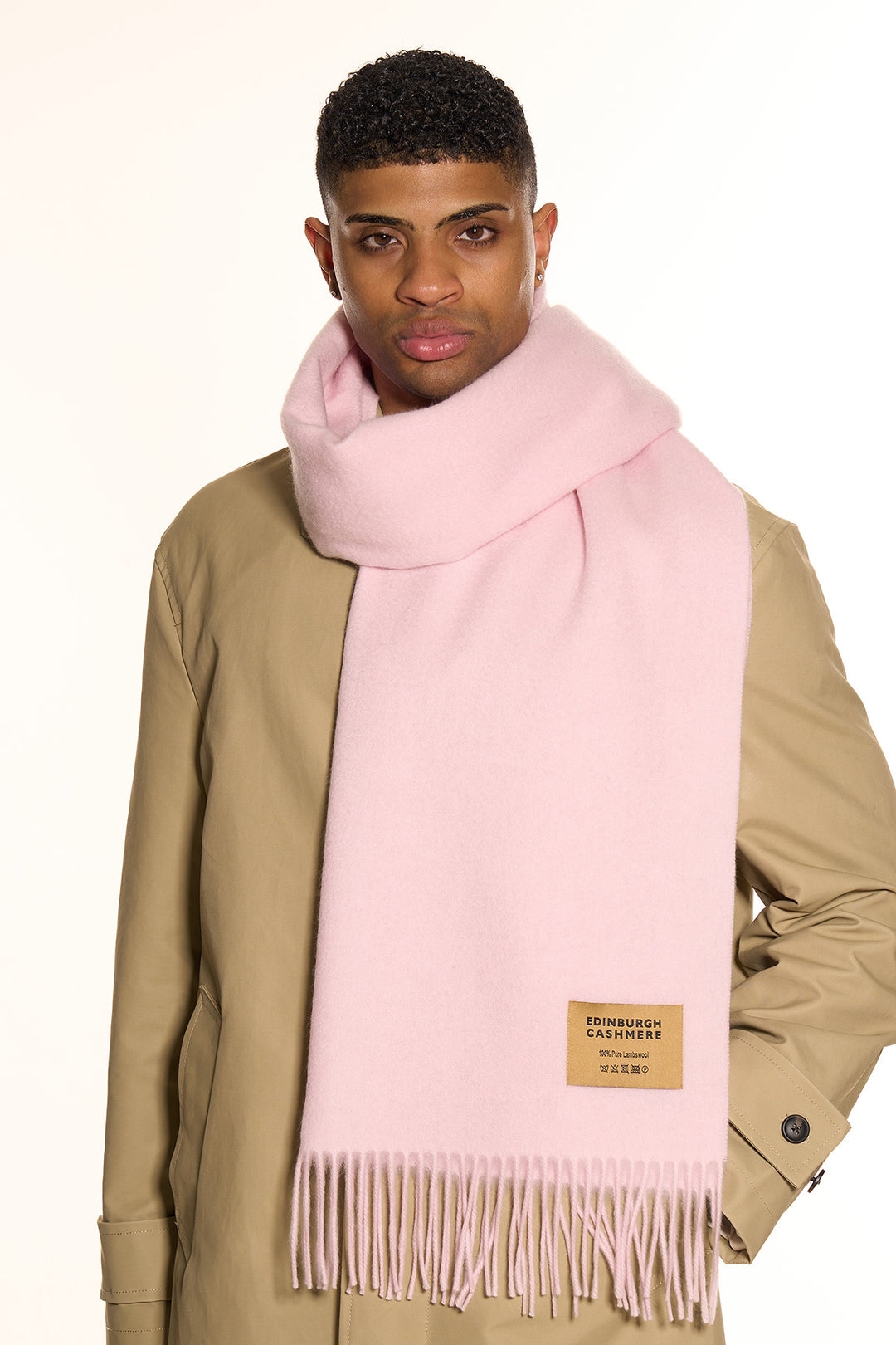 Plain Scarf Light Pink Oversized Wrap 100% Pure Lambswool