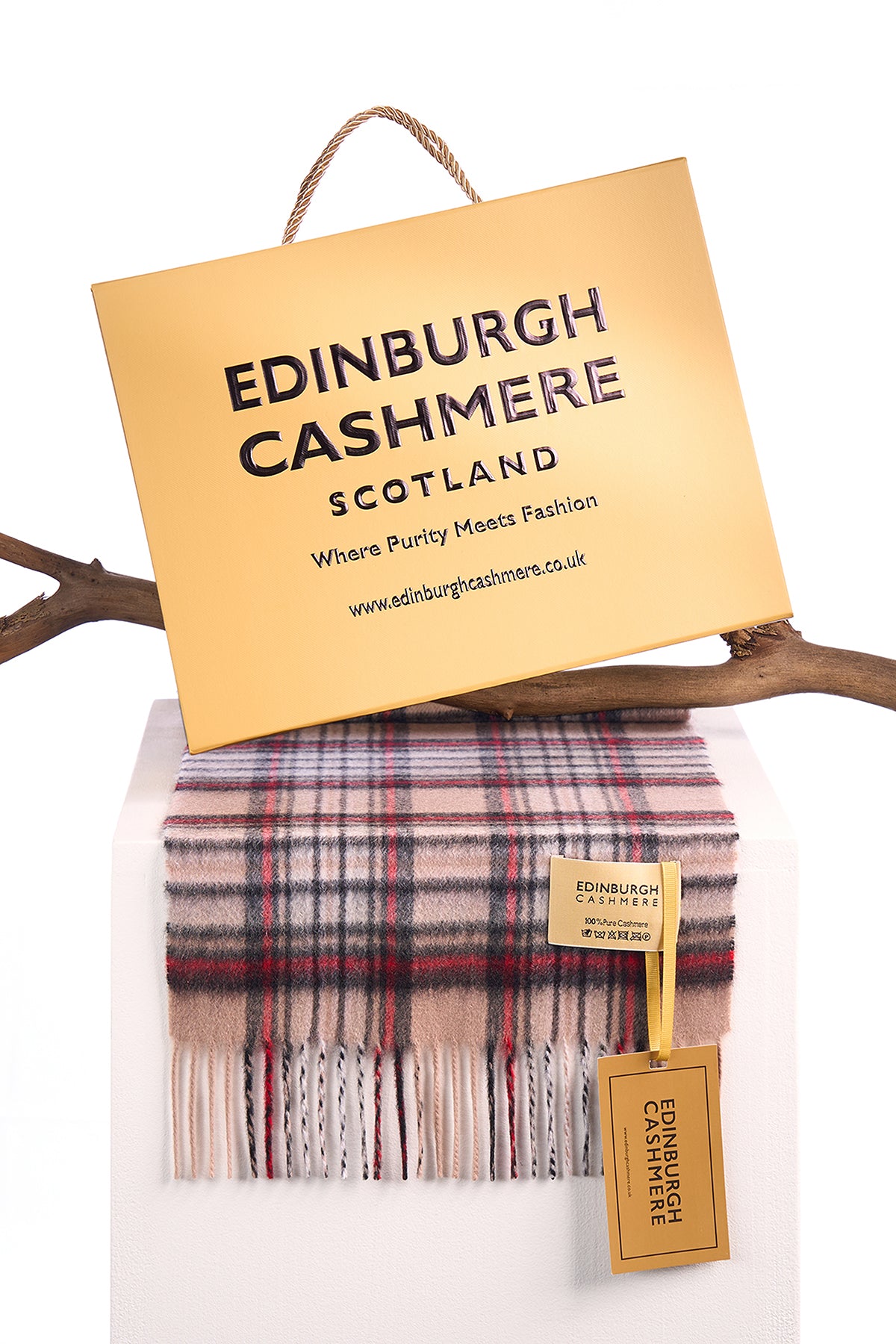 100% Pure Cashmere Scarves Stewart Camel Clan