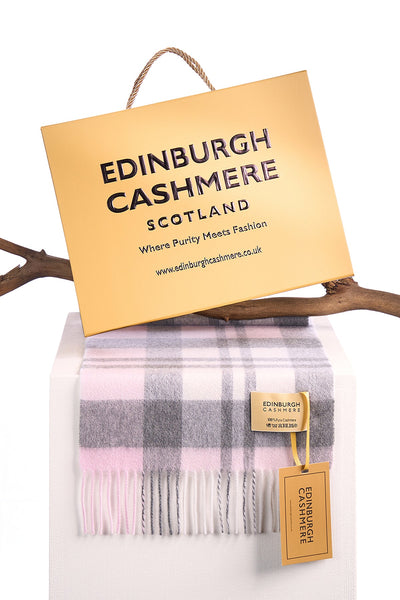 100% Pure Cashmere DC Pink Scarf - Small Size