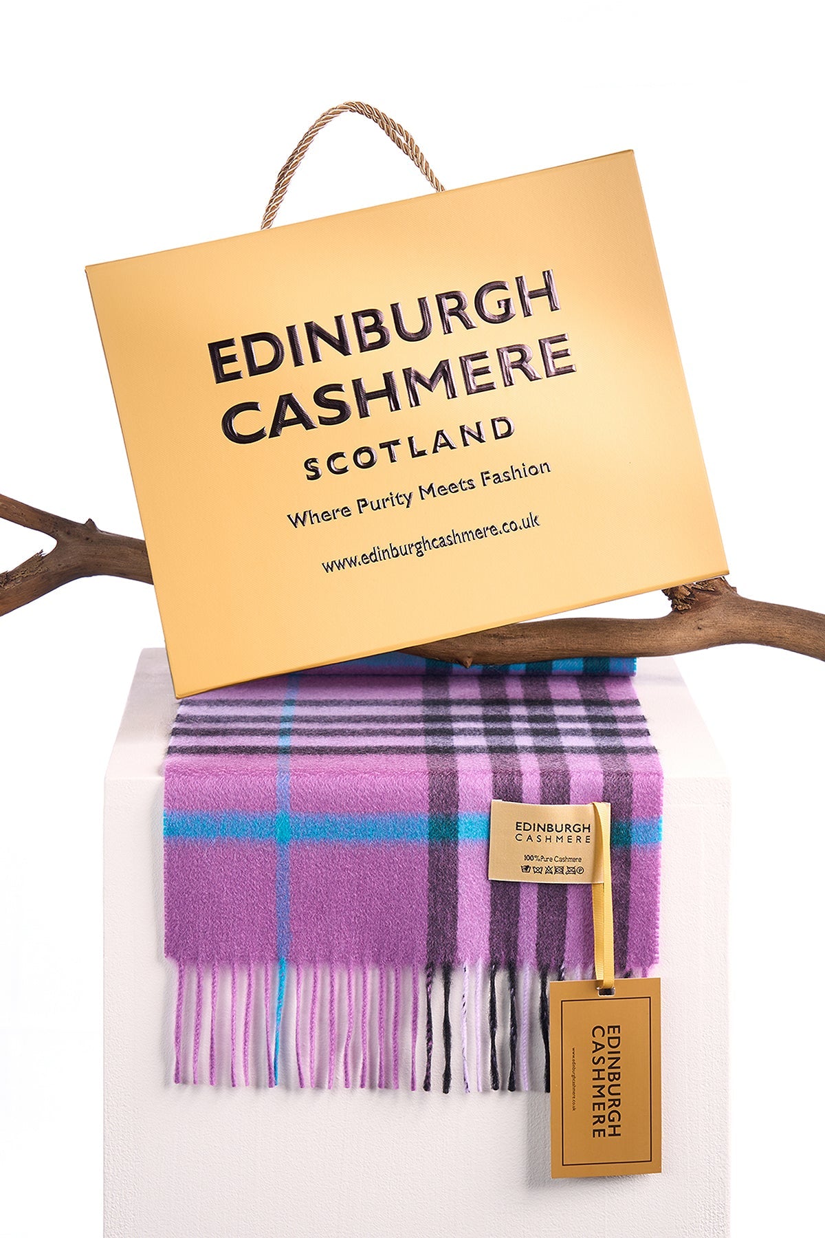 Cashmere Designer Scarf Iconic DC Classic - Small Size