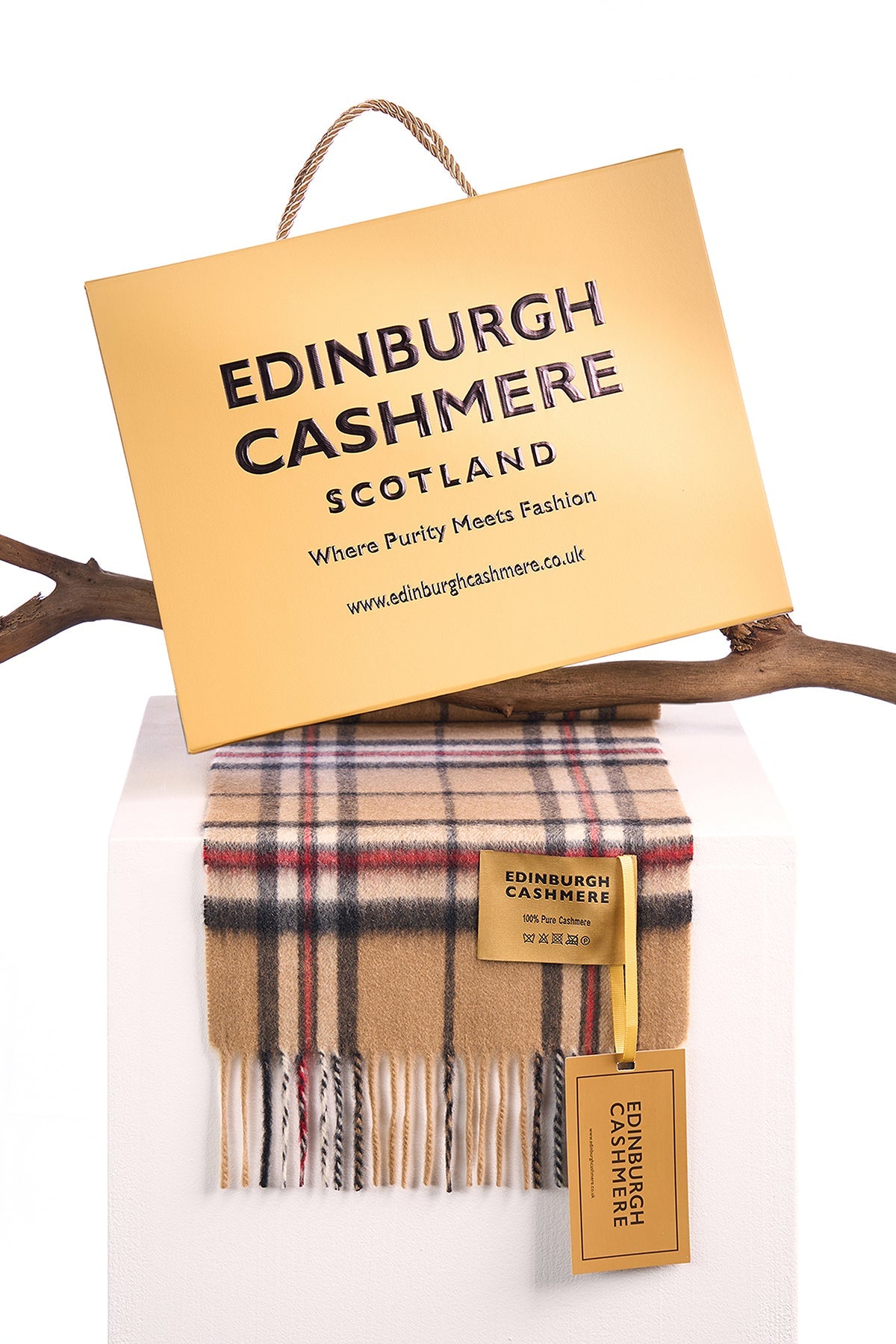 100% Pure Children's Cashmere Thomson Camel Scarf
