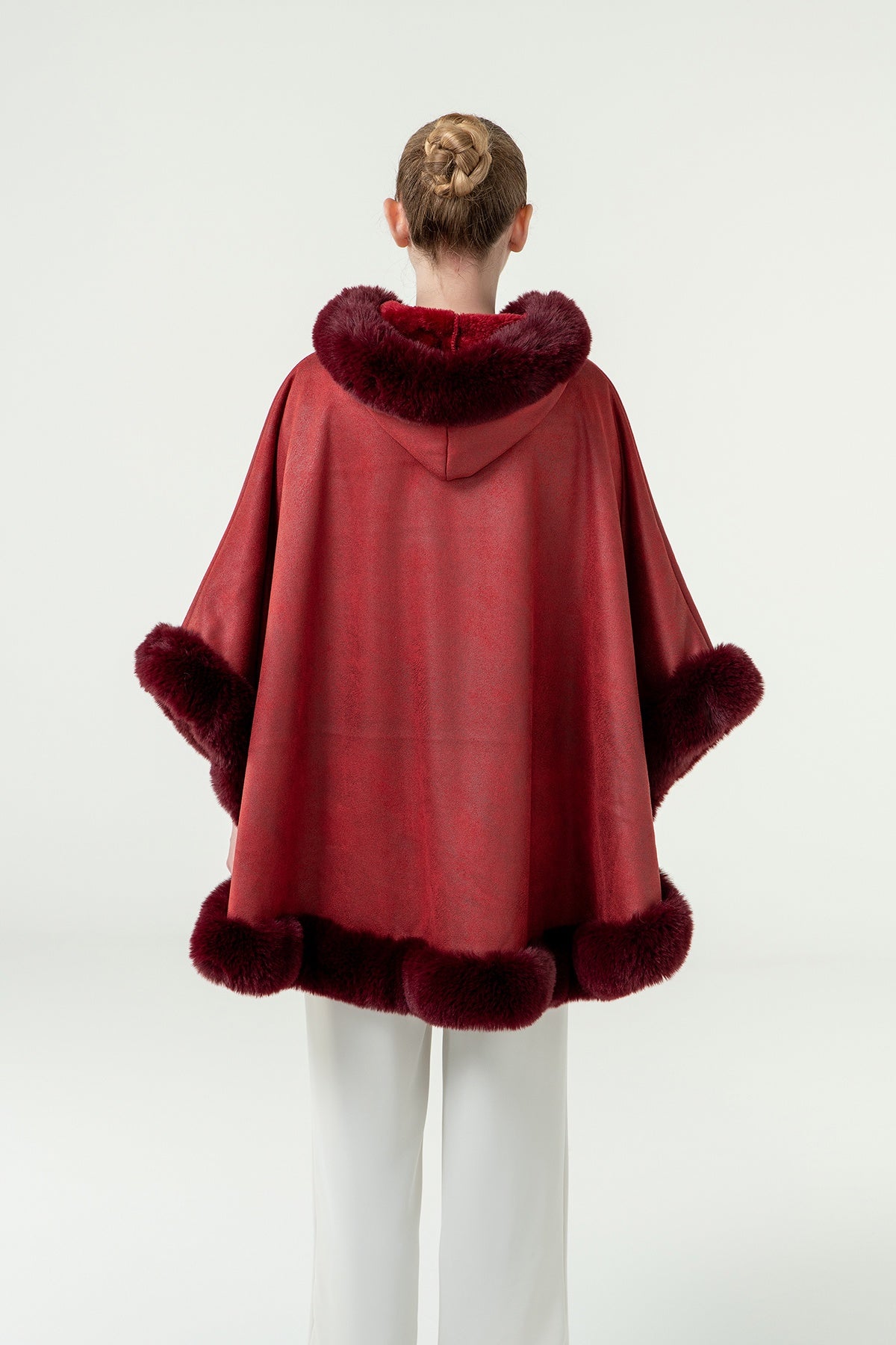 Women's Hooded Cape Exclusive Design - Red