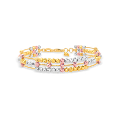 Lucchi 22k Yellow-Gold, White-Gold, and Rose-Gold - Bracelet Style 14