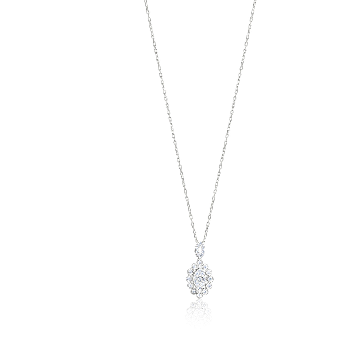 Lucchi 18k White Gold with Diamond - Pendant Style 13