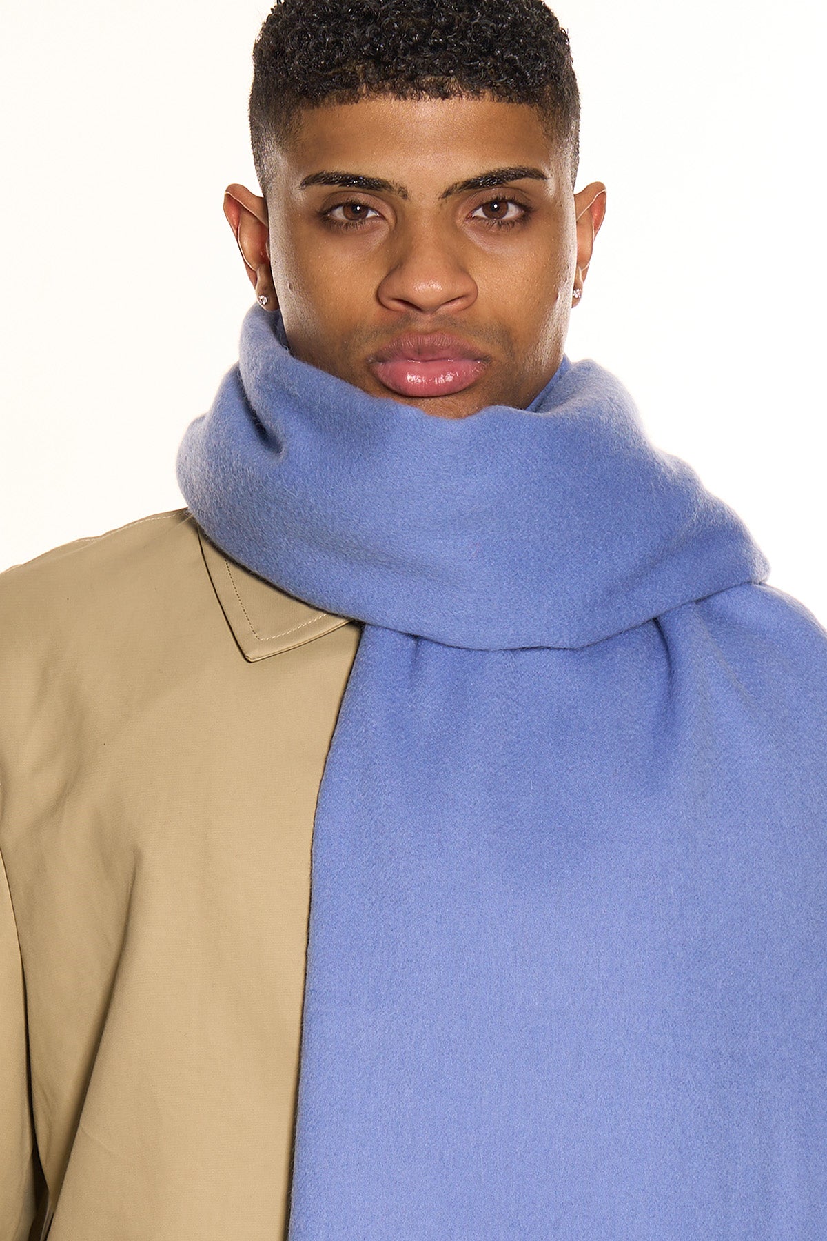 Plain Scarf Light Blue Oversized Wrap 100% Pure Lambswool