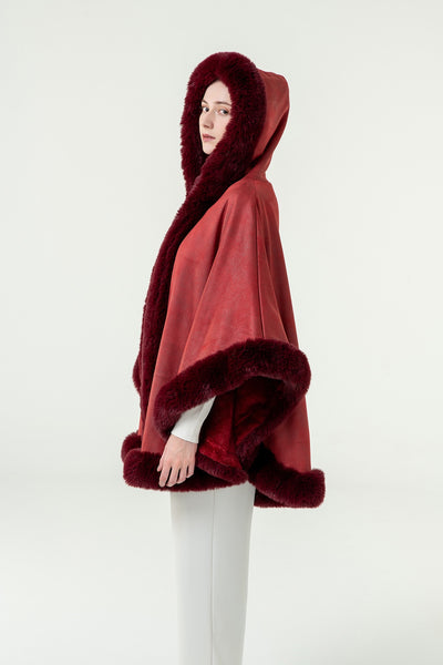 Women's Hooded Cape Exclusive Design - Red