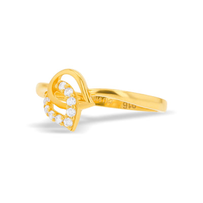 Lucchi 22k Yellow Gold with Stone - Ring Style 82