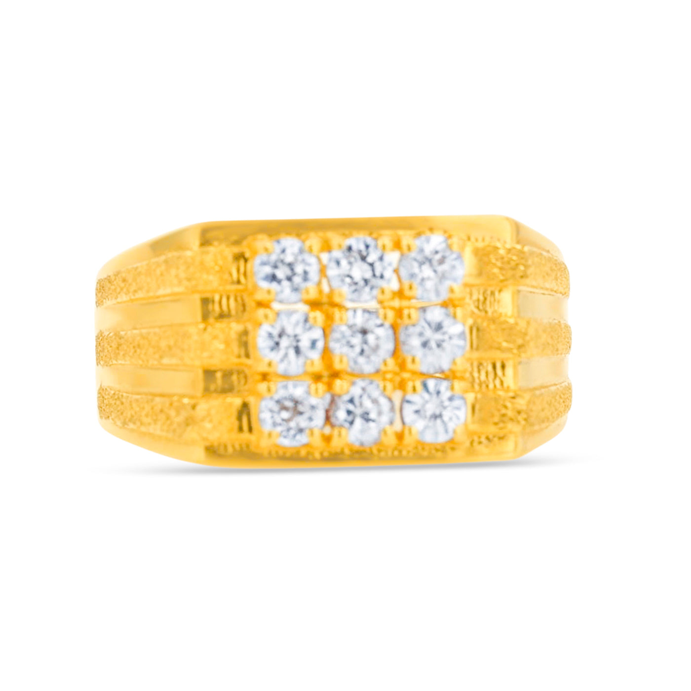 Lucchi 22k Yellow Gold with Stone - Ring Style 67 (Men's Ring)