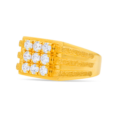 Lucchi 22k Yellow Gold with Stone - Ring Style 67 (Men's Ring)