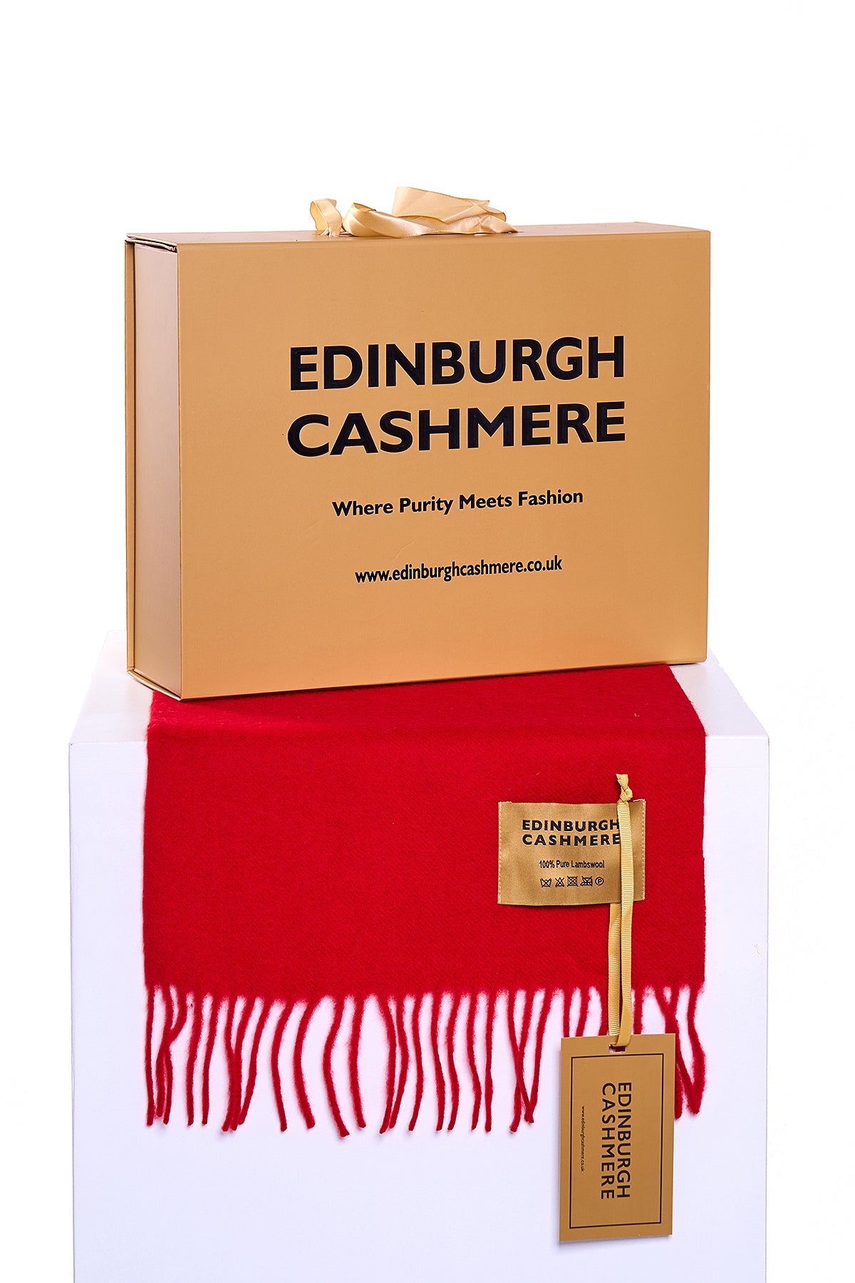 100% Pure Cashmere Scarf Red - Small Size