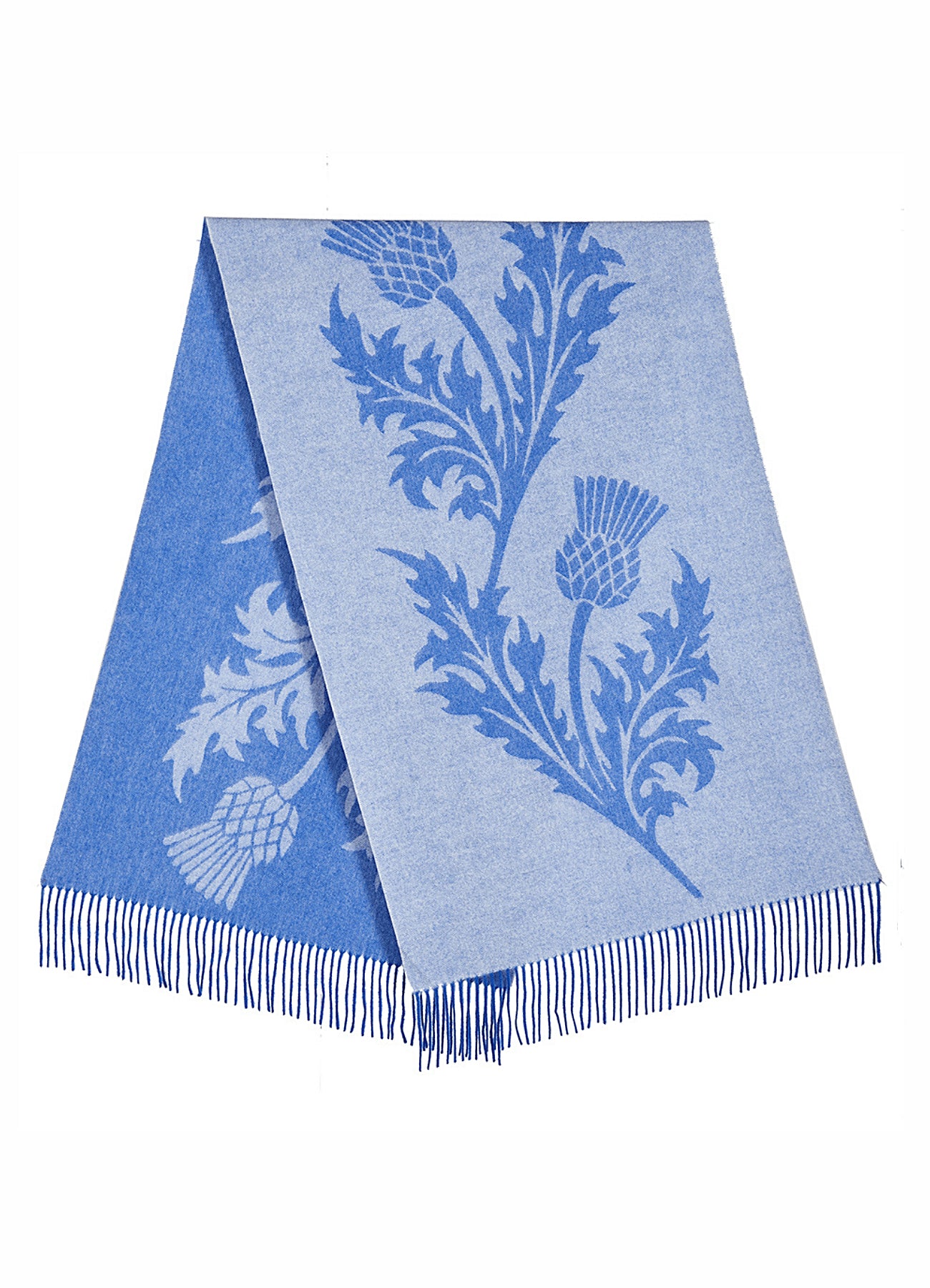 Single Thistle Blue Stole 100% Pure Lambswool