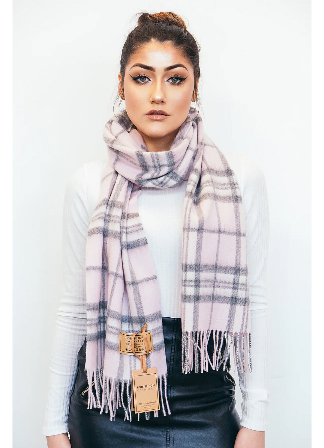 Scarf 100% Pure Lambswool Scottish Design Pink Edinburgh Cashmere