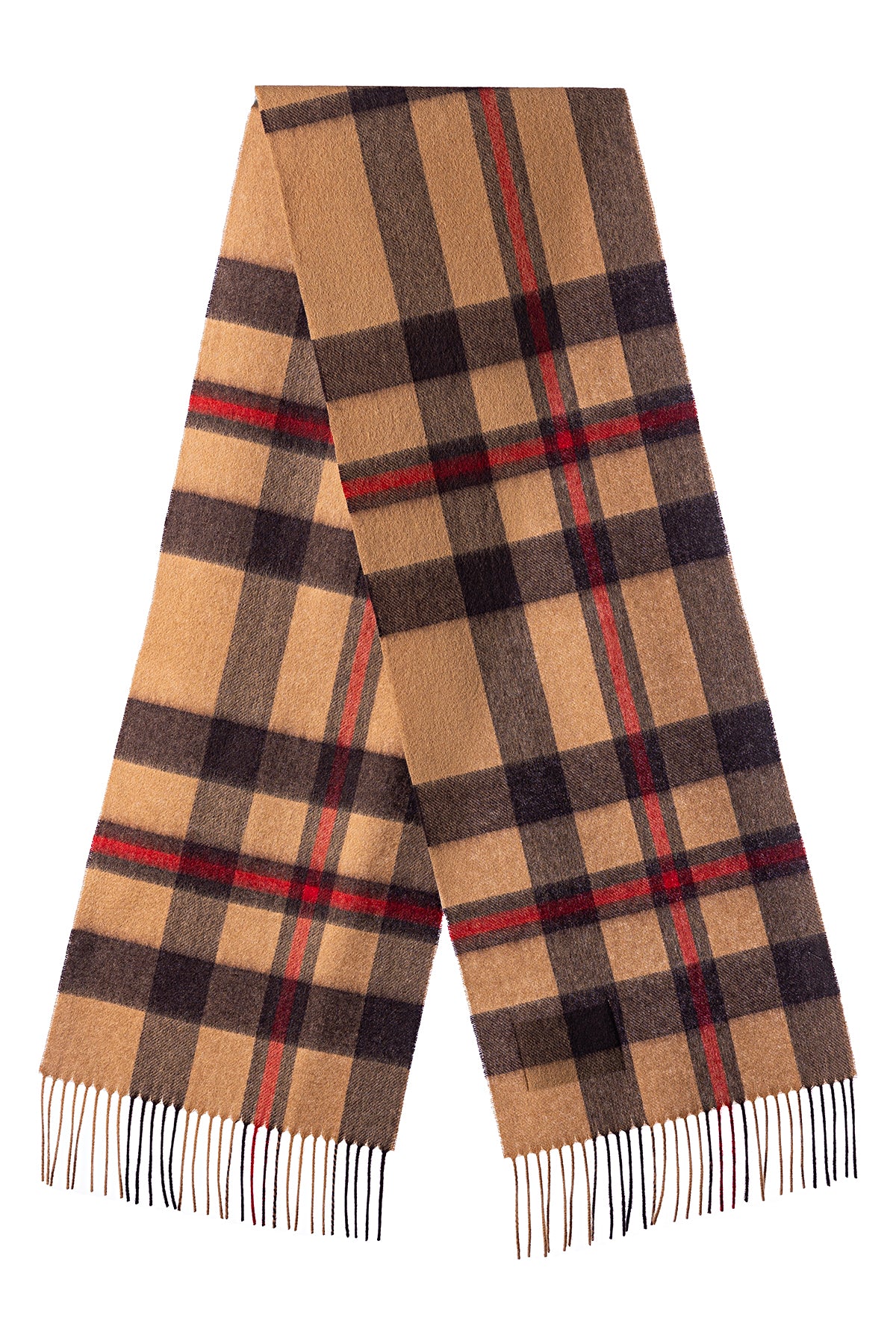 100% Pure Lambswool Scarf DC Camel/Brown