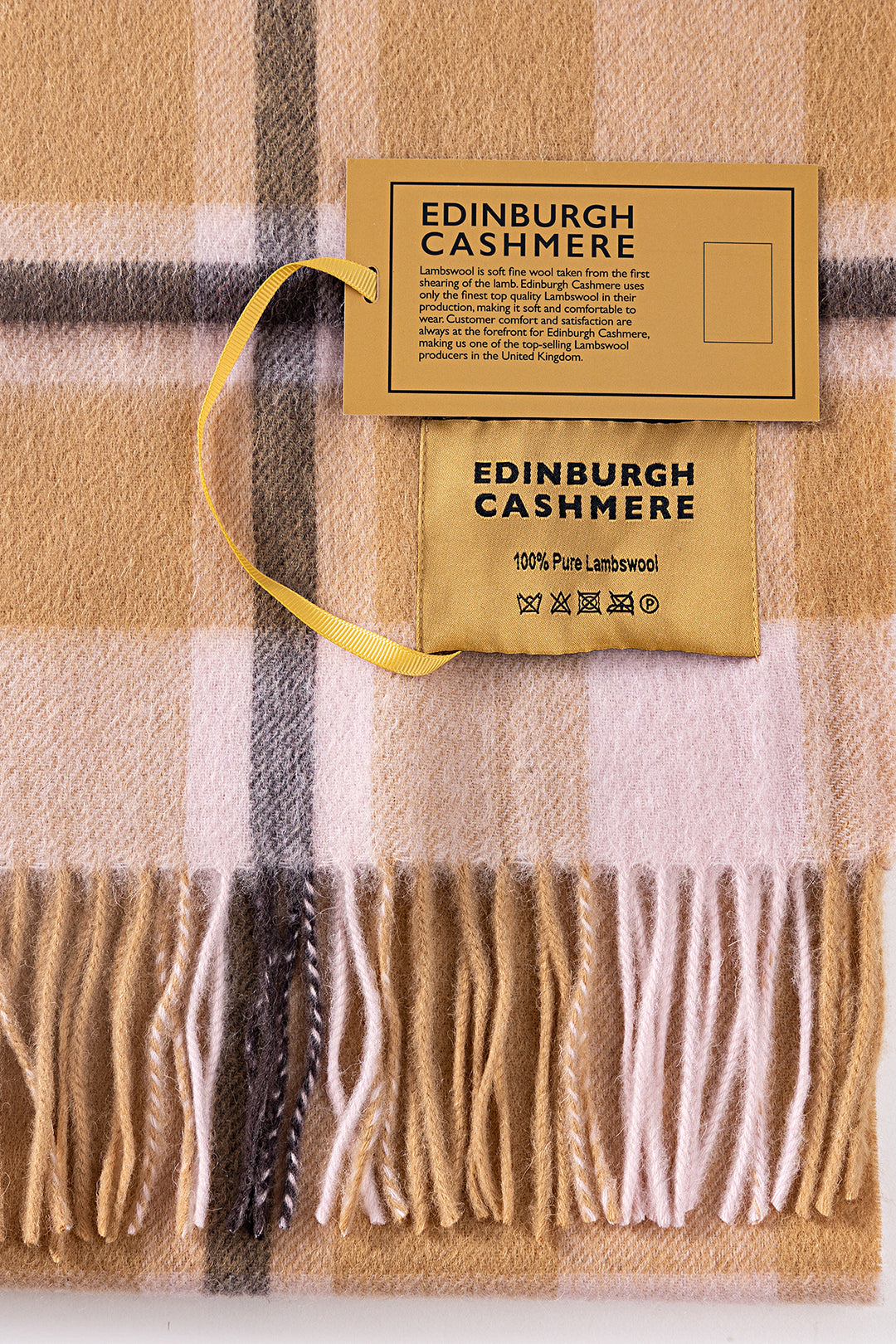 Designer Scarves Luxury DC Cream/Camel Edinburgh Cashmere