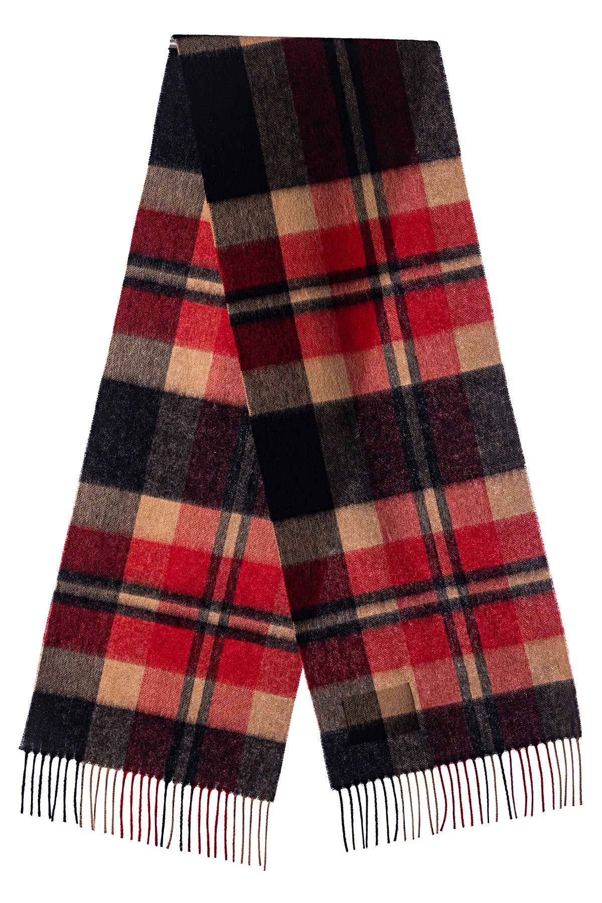 100% Pure Lambswool Scarf DC Black/Red