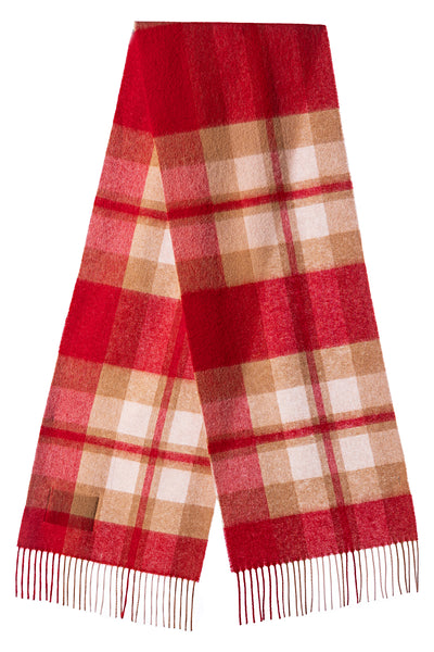 100% Pure Lambswool Scarf DC Red/Cream