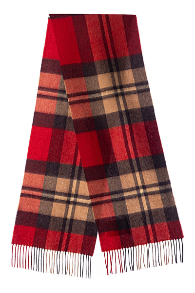 100% Pure Lambswool Scarf DC Red/Black