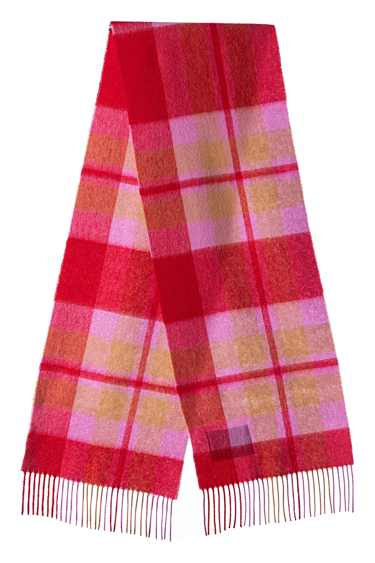 100% Pure Lambswool Scarf DC Red/Camel