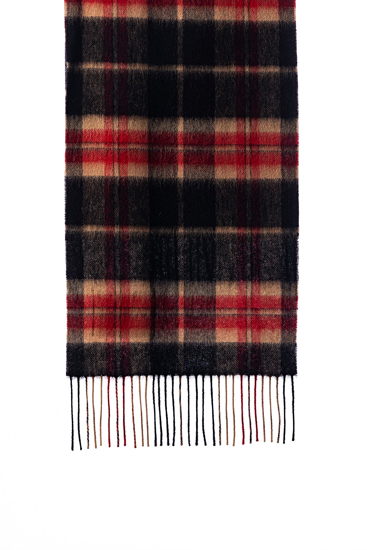 100% Pure Lambswool Scarf Thomson Black/Red
