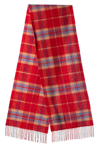 100% Pure Lambswool Scarf Thomson Red/Blue