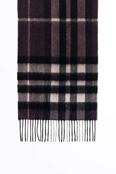 100% Pure Lambswool Scarf DC Check Brown