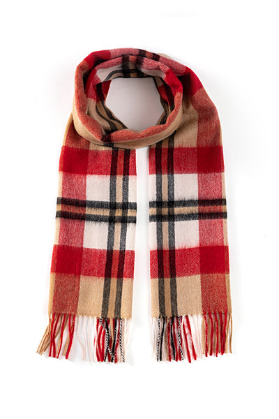 Scarf DC Scott Red 100% Pure Lambswool